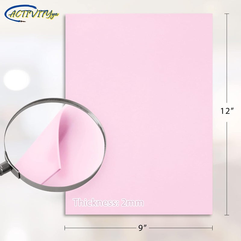 ACTIVITYYA Pink EVA Foam Sheets, 9 x 12 Inch, 2mm Thick Handicraft Foam Paper for Arts and Crafts, by - 10 Sheets - Image 2